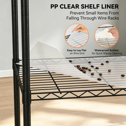 BestOffice | 6-Tier Wire Storage Shelves with PP Shim | 18x45x82 | Black