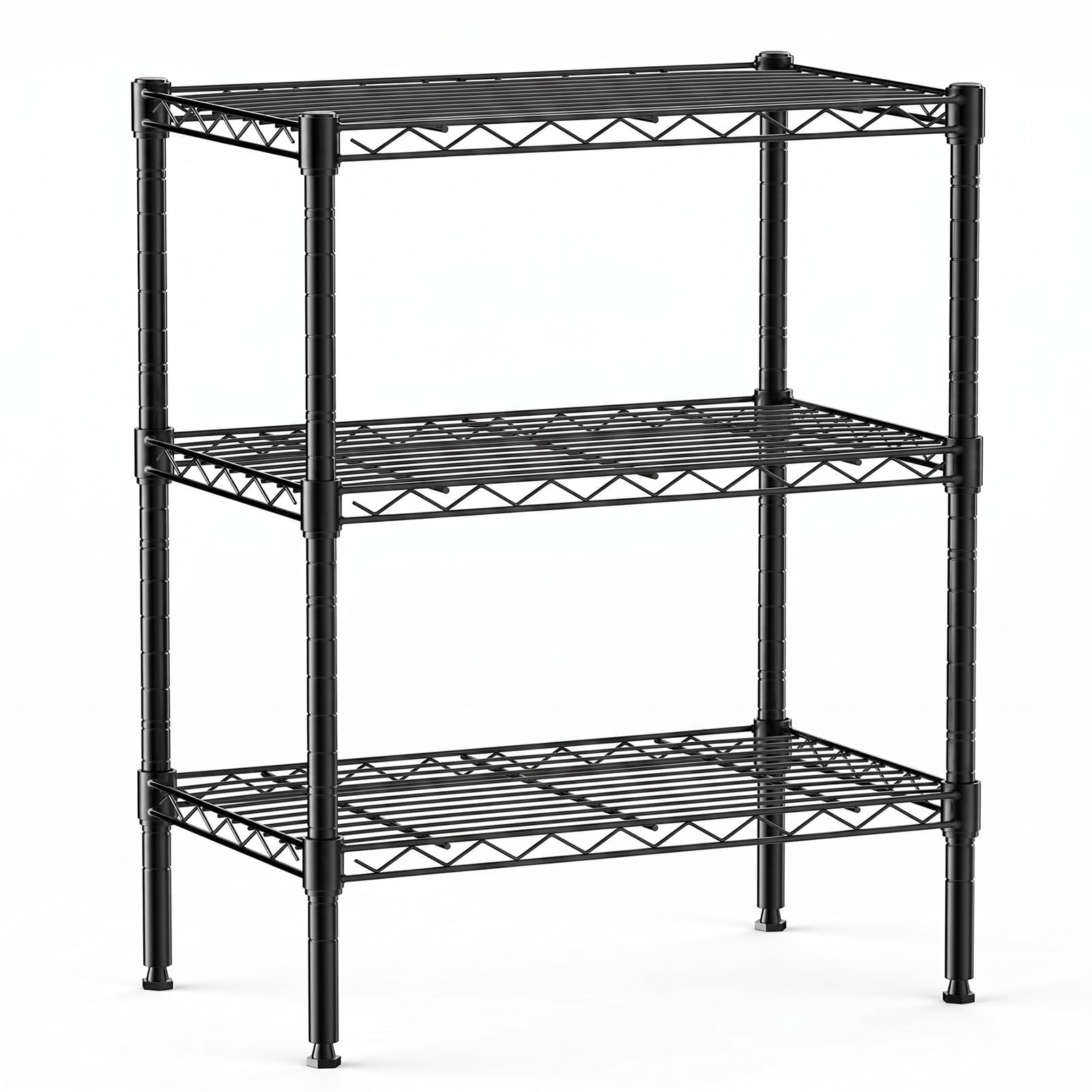 DUMOS 3-Tier Metal Storage Shelves, Wire Shelving, Storage Rack, 23.3" W
