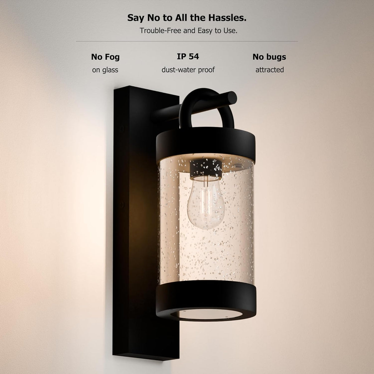 Wall Light Outdoor Lantern with Dusk to Dawn Sensor E26 Bulb (Not Include) Wall Mount Hang Lamp