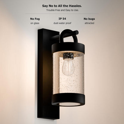 Wall Light Outdoor Lantern with Dusk to Dawn Sensor E26 Bulb (Not Include) Wall Mount Hang Lamp