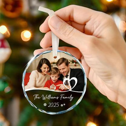 Personalized Family Ornament 2025, Photo Ornaments for Tree Decorations, Wedding Gifts for Couples
