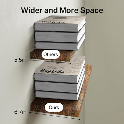 BAYKA Bathroom Floating Shelves for Wall – Bathroom Shelf Over Toilet Farmhouse Rustic Wood for