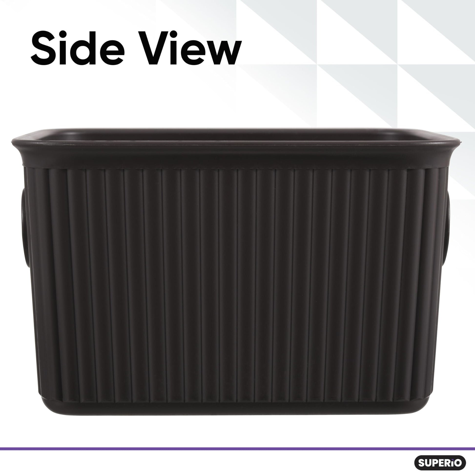 Superio Decorative Plastic Basket Open Home Storage Bins Organizer Baskets, Small, Brown (8 Pack)