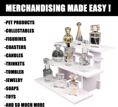 WANLIAN 3-Tier Straight Retail Table Display Stand, Portable Display Rack Shelves for Vendors