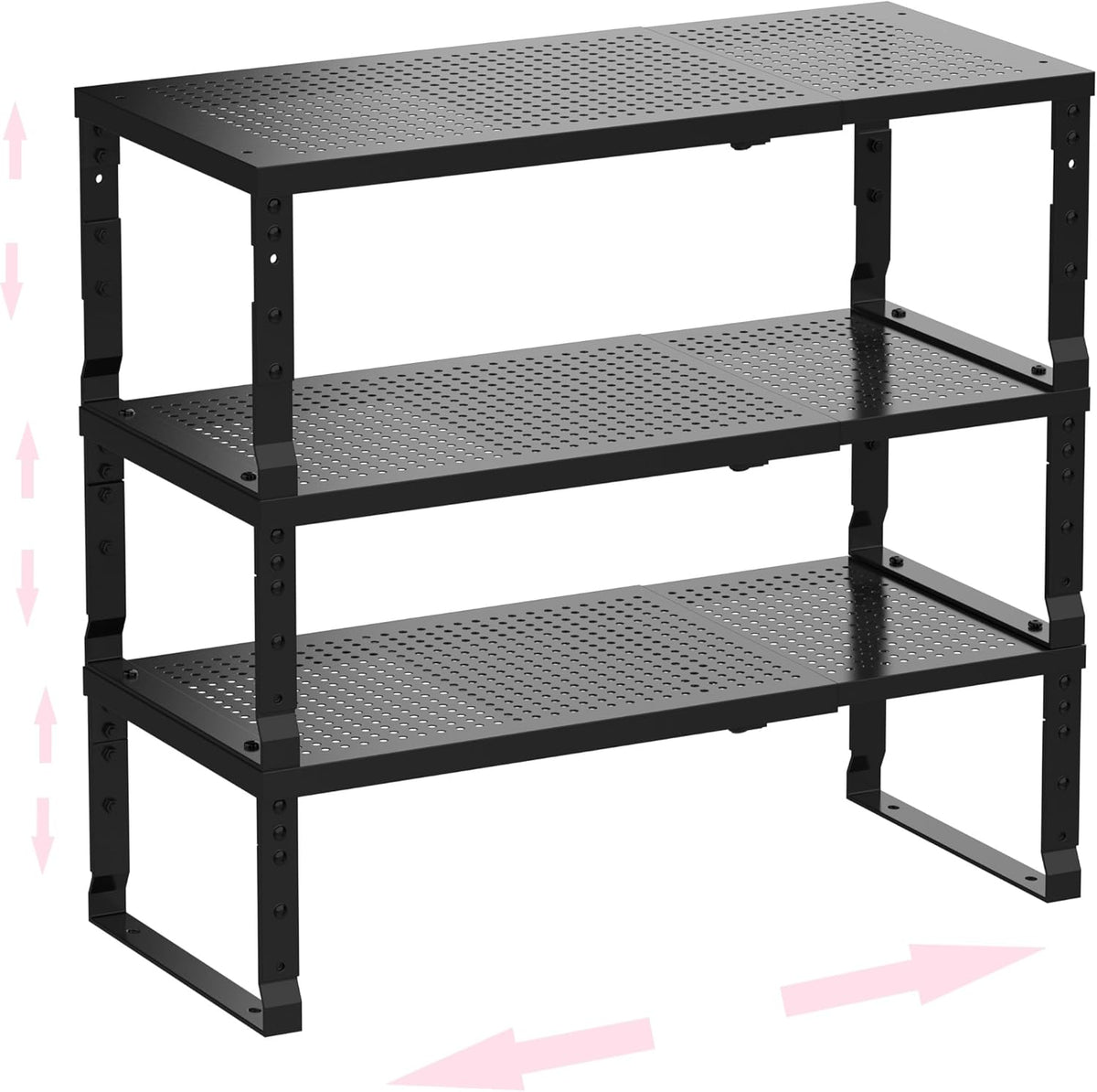 Metal Stackable Expandable Storage Shelf - Multi-Functional Home Storage Shelf, Suitable for