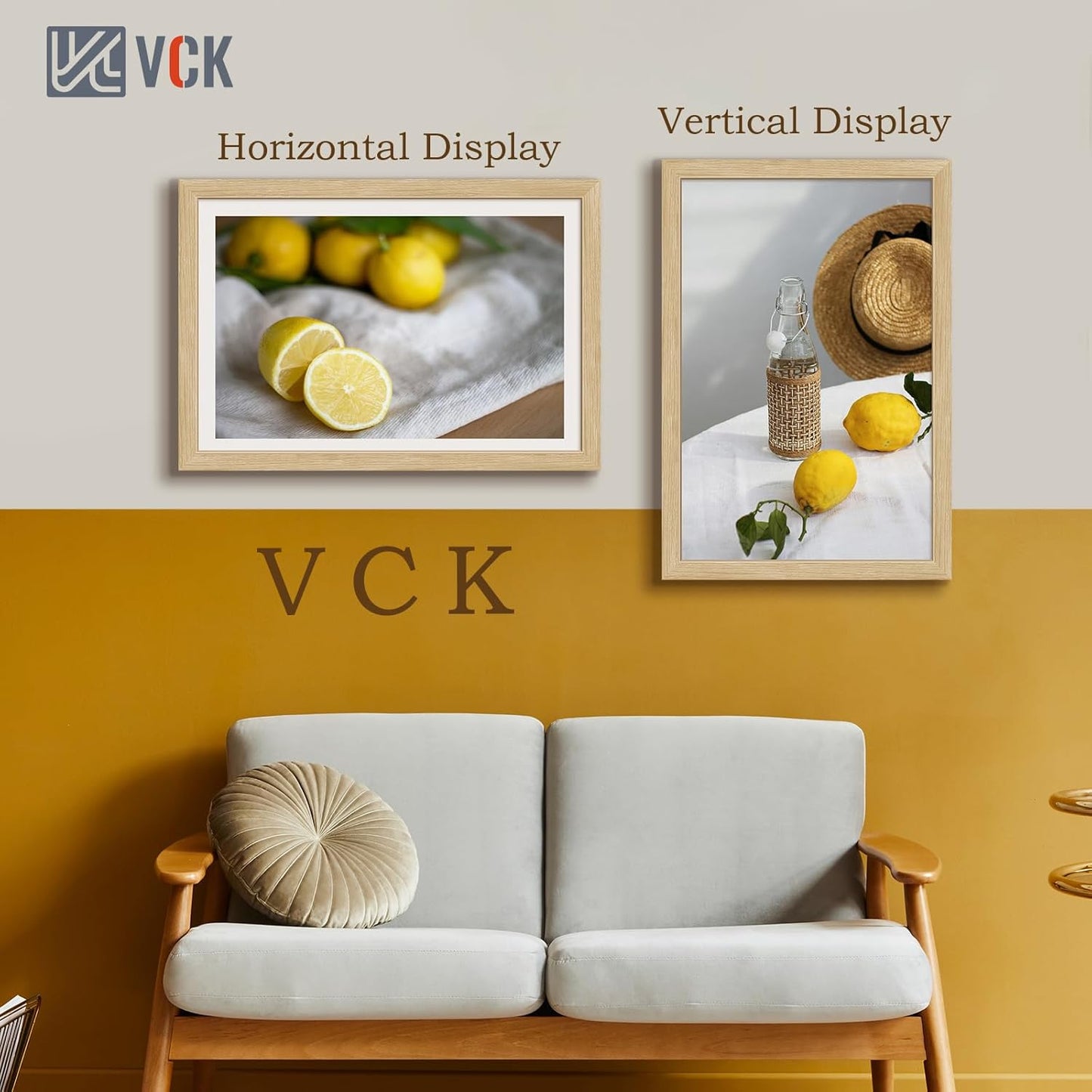 VCK 16x24 Oak Wood Frame for Poster & Picture, Natural Solid Wood Photo Frames 3 Pack, Wall Gallery