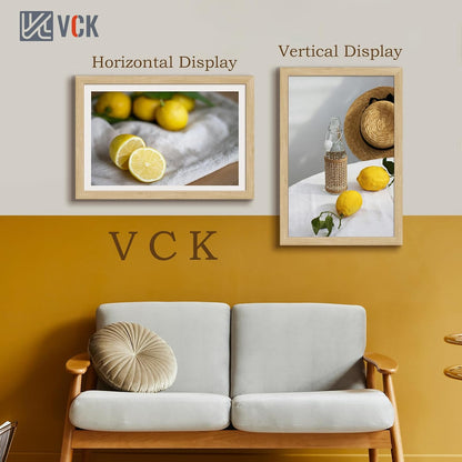 VCK 16x24 Oak Wood Frame for Poster & Picture, Natural Solid Wood Photo Frames 3 Pack, Wall Gallery