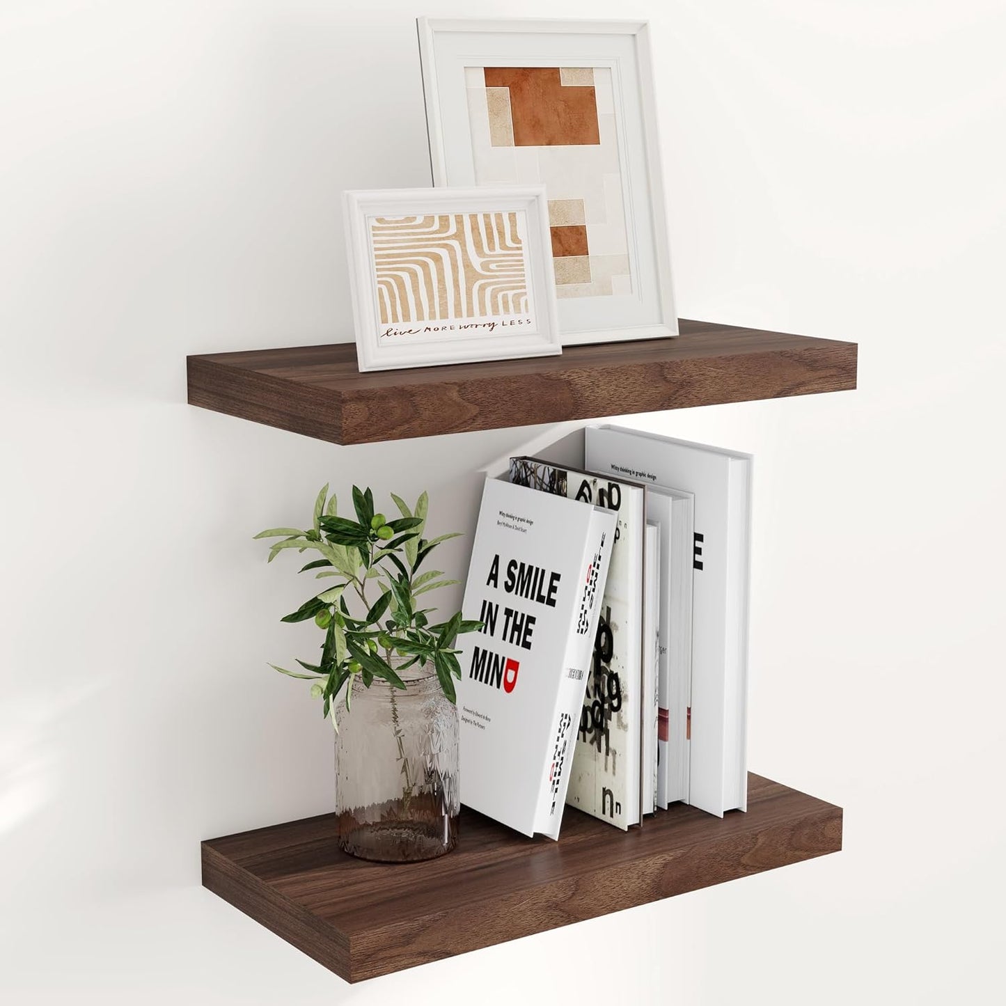 Fun Memories 16 Floating Shelves for Wall, 9 Inch Deep Floating Shelf for Bathroom, Rustic 16 x 9