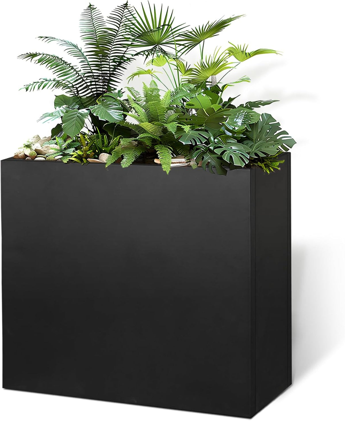 Galvanized Steel Metallic Heavy Planter for Outdoor Plants Metal Outdoor Planter Spliced Flower Box