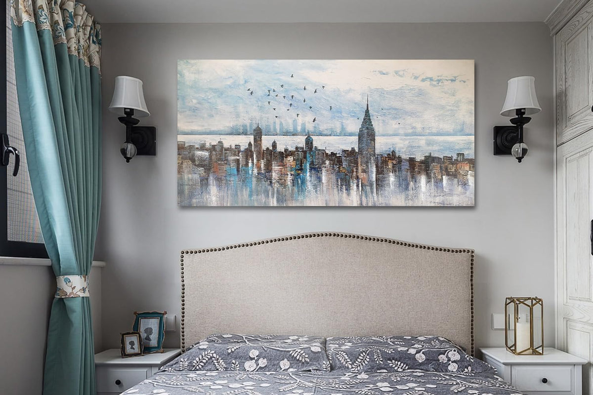 Arjun Cityscape Wall Art New York City Skyline Buildings Picture Modern Abstract Grey NYC Skyline