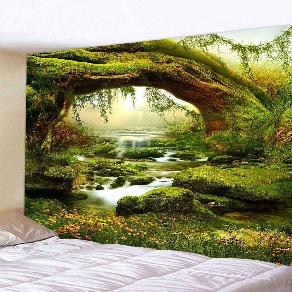 Llamazing Forest Landscape Natural Tapestry - Home Decor for Living Room Bedroom - Magic Curtain