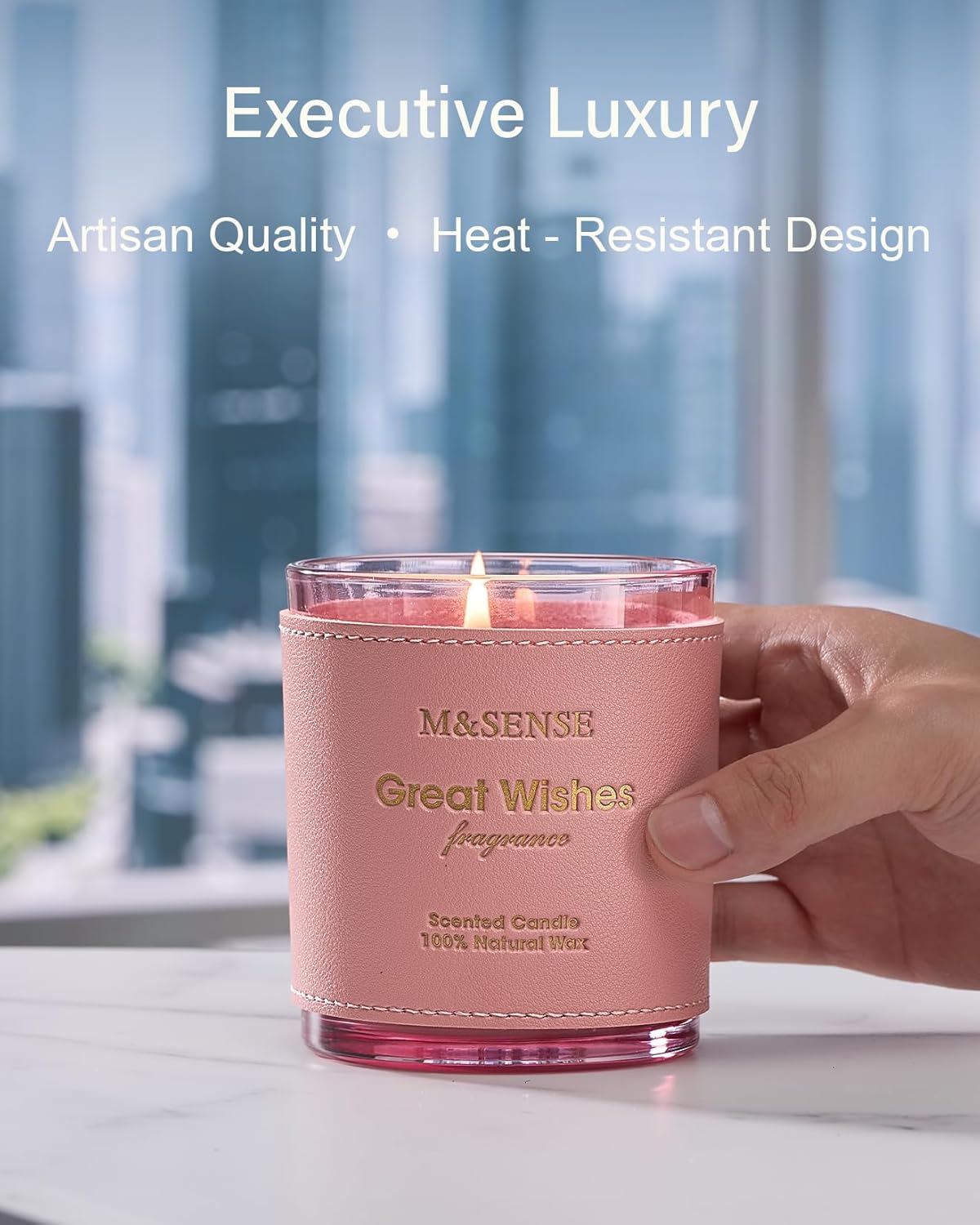 M&SENSE Floral Citrus Scented Candles, Vegan Soy Wax, Heavy Scented, No Toxin 10oz Long Lasting