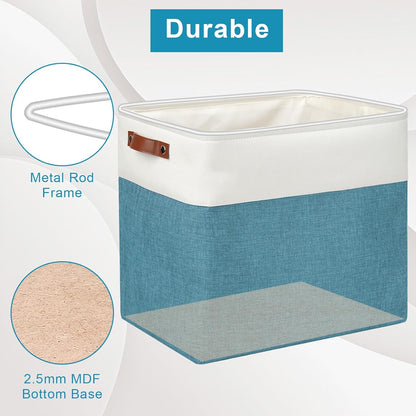 Large Fabric Storage Baskets | 50L Storage Bins, Decorative Linen Closet Baskets with Handles for