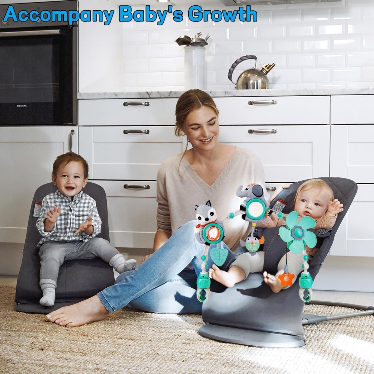 Baby Stroller Arch Mobile, Adjustable Musical Arch Toys Mobile for Crib with Universal Clamps