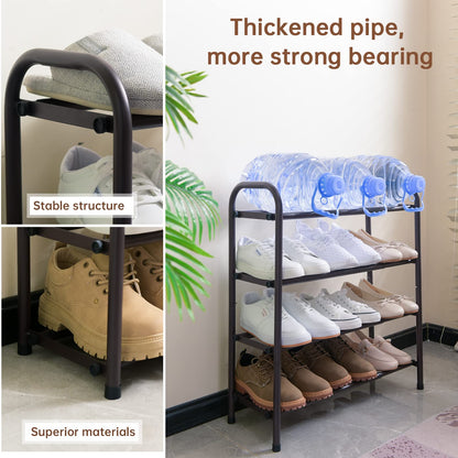 Gonfoam Expandable 4-Tier Shoe Rack for Closet and Entryway, Bronze