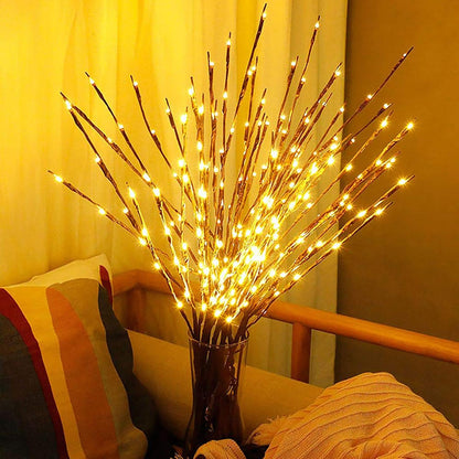 DK177 2 Pack Led Branch Light Battery Operated Lighted Branch Vase Filler Willow Tree Artificial