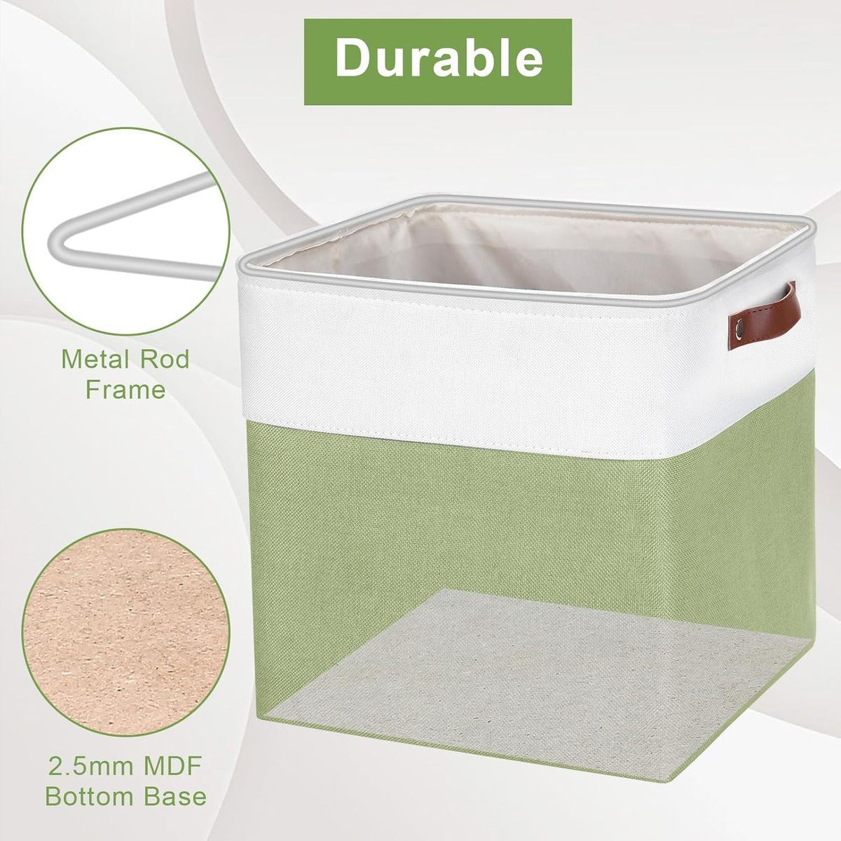 13x13 Cube Storage Bins, Collapsible Fabric Storage Box, 4 Pack Closet Baskets with Handles for