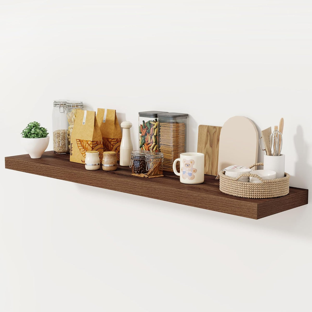 Floating Shelves 55 Inch Long, 12 Inch Deep Floating Shelves for Wall, Rustic Deep Wall Shelf for