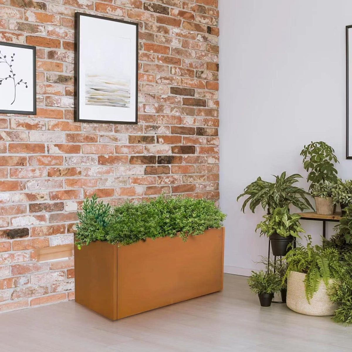 Corten Steel Planter Box Rectangular Planters Large Outdoor Planter Metal Planter Box for Tall