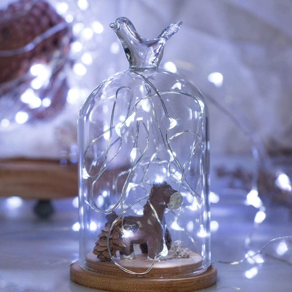Fairy Lights Battery Operated String Lights - 12 Pack 7ft 20 LED Silver Wire Starry Light for Mason