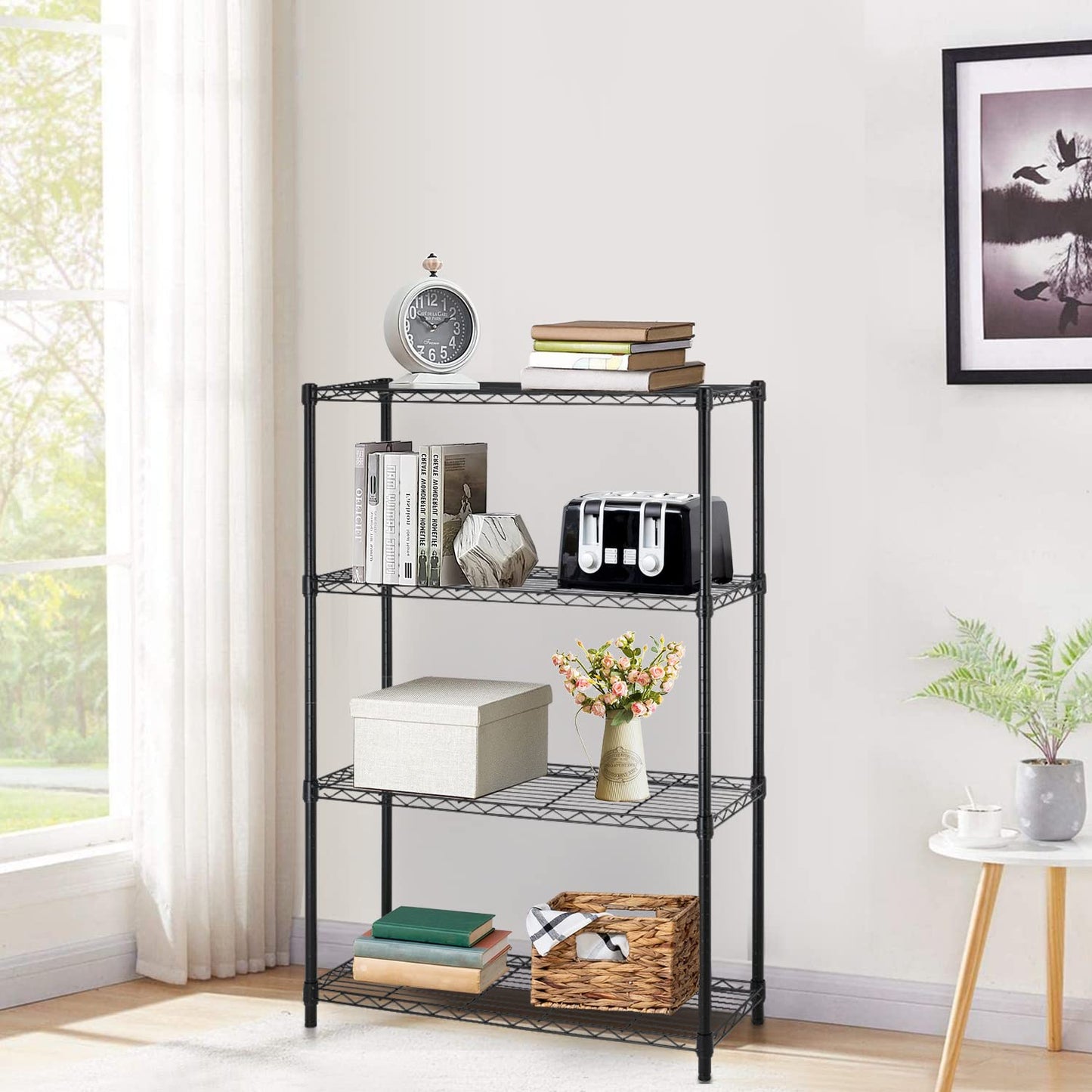 BestOffice Adjustable NSF-Certified Metal Shelf Wire Shelving Unit Storage for Small Places