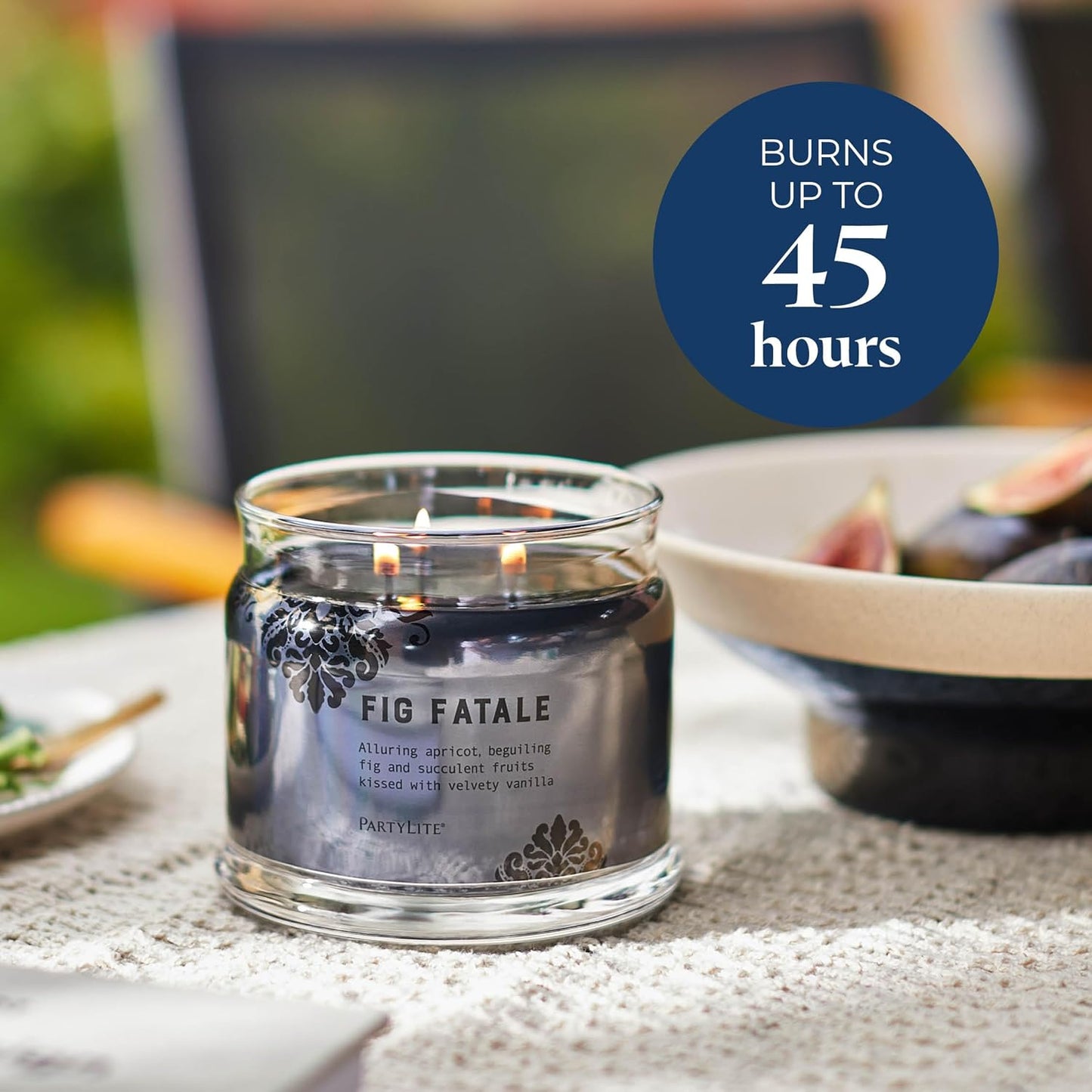 PartyLite Fig Fatale Scented, Notes of Apricot, Green Fig, Peach, Mango, Strawberry and