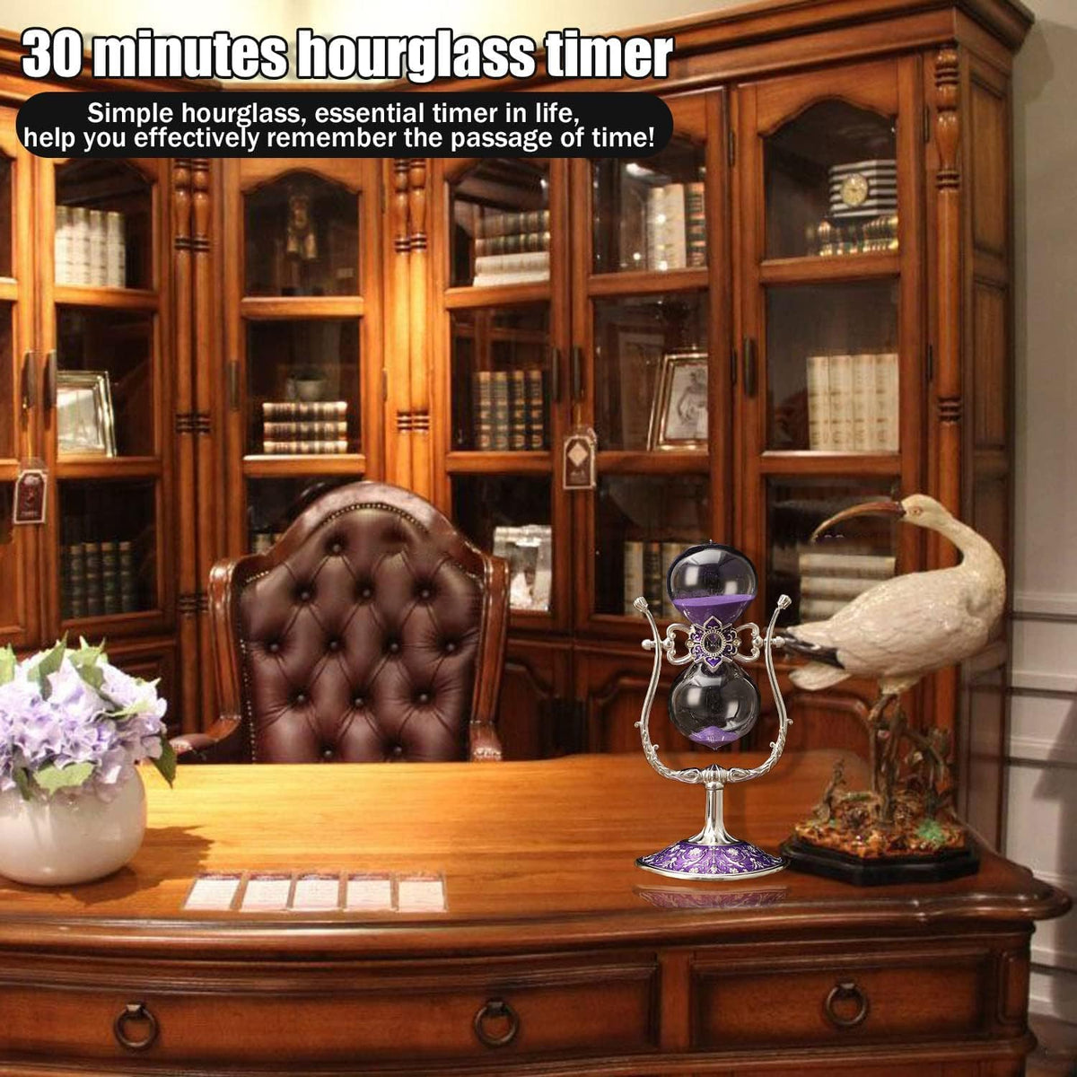 Sanduhr 30 Minuten,Hour Glass,360° flip Metal Vintage Hourglass,Hourglass Decor,for Home Decoration