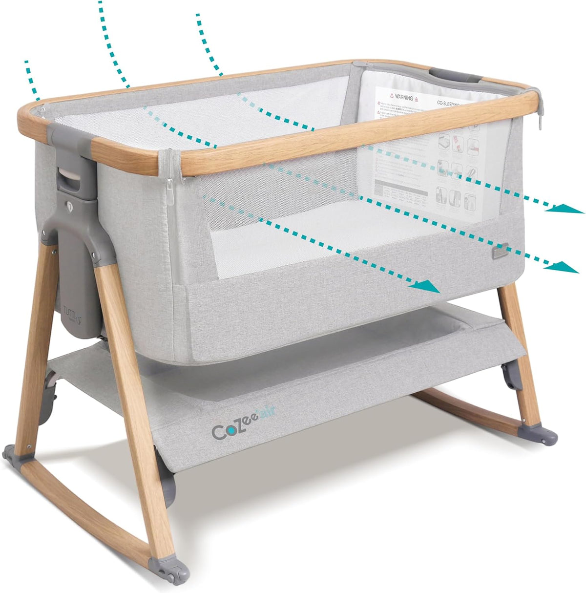 CoZee® Air Baby Bassinet & Bedside Sleeper - Rocking Bassinet for Baby, Fast-Folding with Travel
