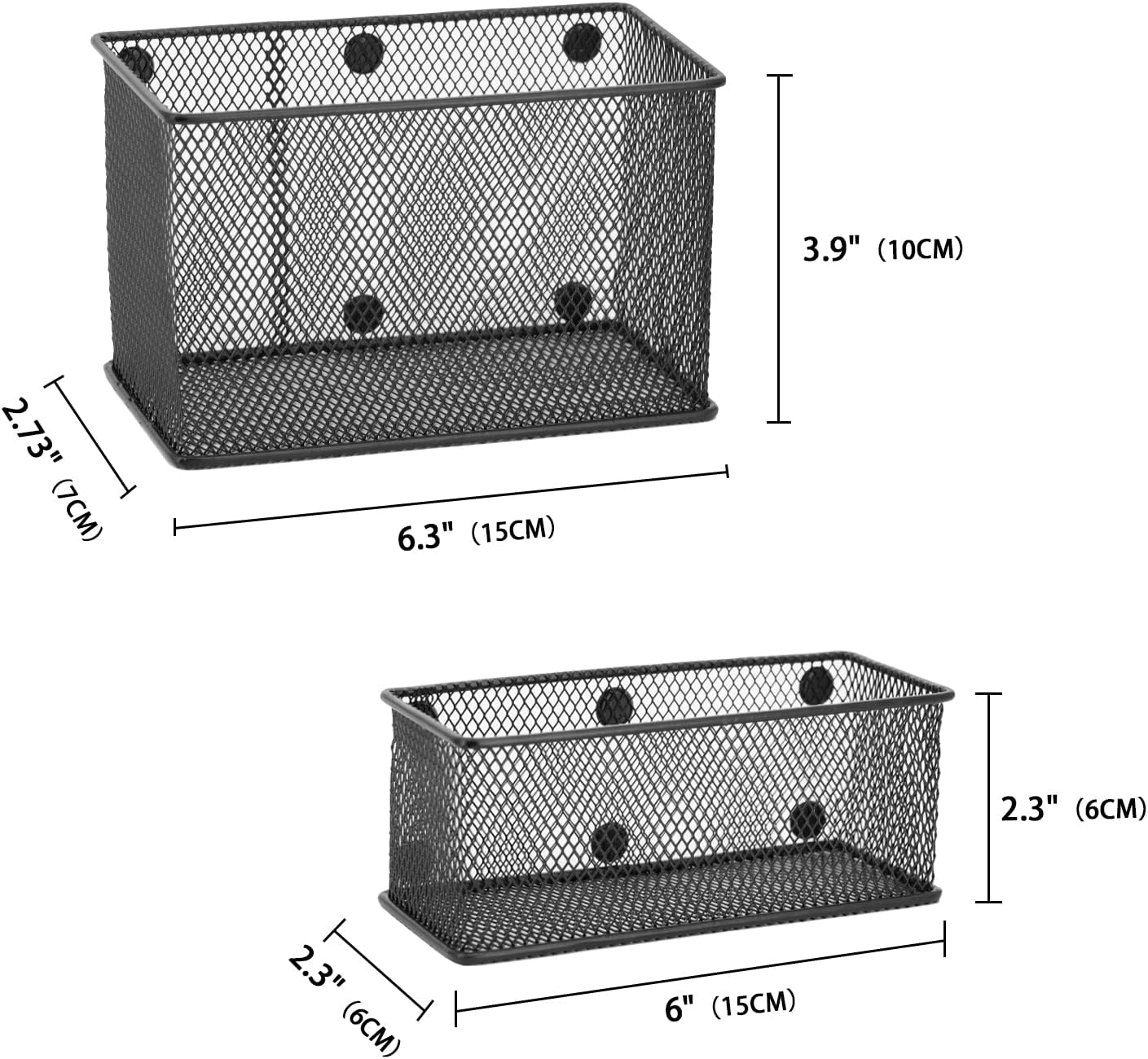 Neudeco Locker Shelf Organizer, Magnetic Pencil Holder, Metal Storage Basket for Whiteboard