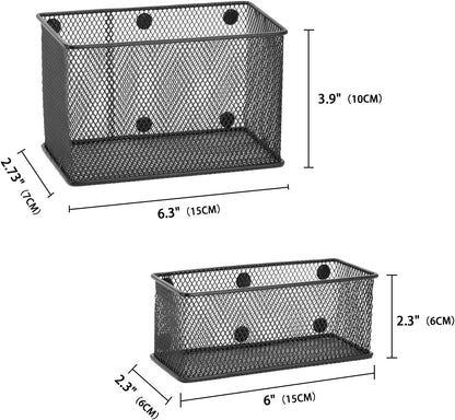 Neudeco Locker Shelf Organizer, Magnetic Pencil Holder, Metal Storage Basket for Whiteboard