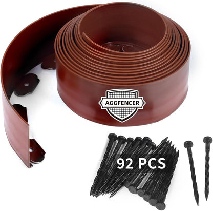 4 in x 50 Ft Garden Landscape Edging, No Dig Garden Edging Border Kit with 92 Pcs Spikes for Flower