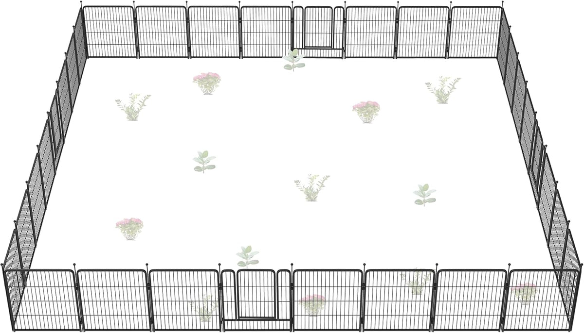 FXW Garden Fence Outdoor for The Yard – 32in(H) x 71.0ft(L) Heavy Duty Metal Animal Barrier for Dog