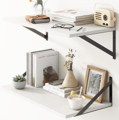 Deep Floating Shelves, 12 Inch Deep Floating Shelves for Wall, 24"W x 12"D Wall Shelves for Books