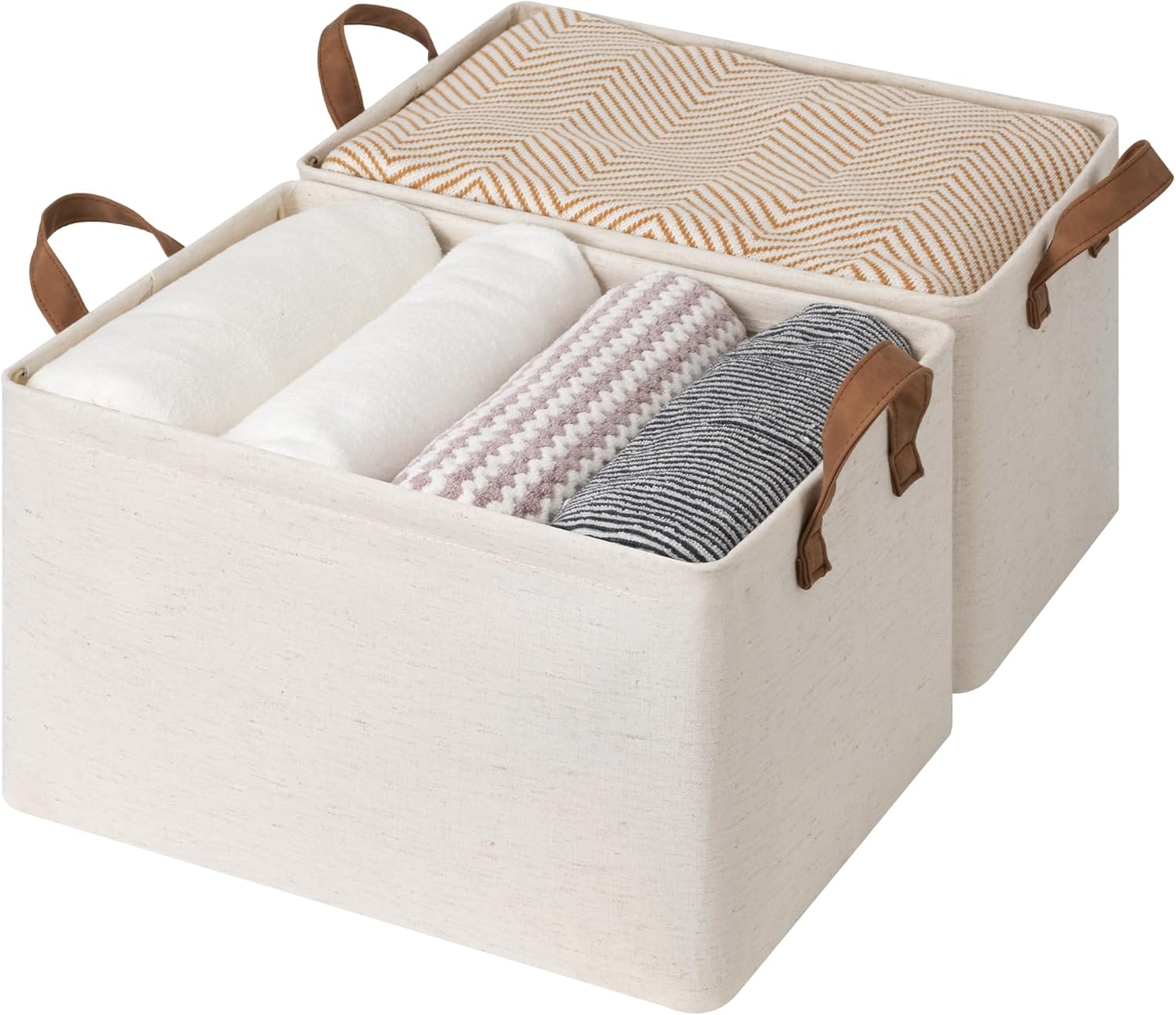 StorageWorks Storage Bins, Shelves Baskets for Organizing, Large Fabric Closet Organizers with