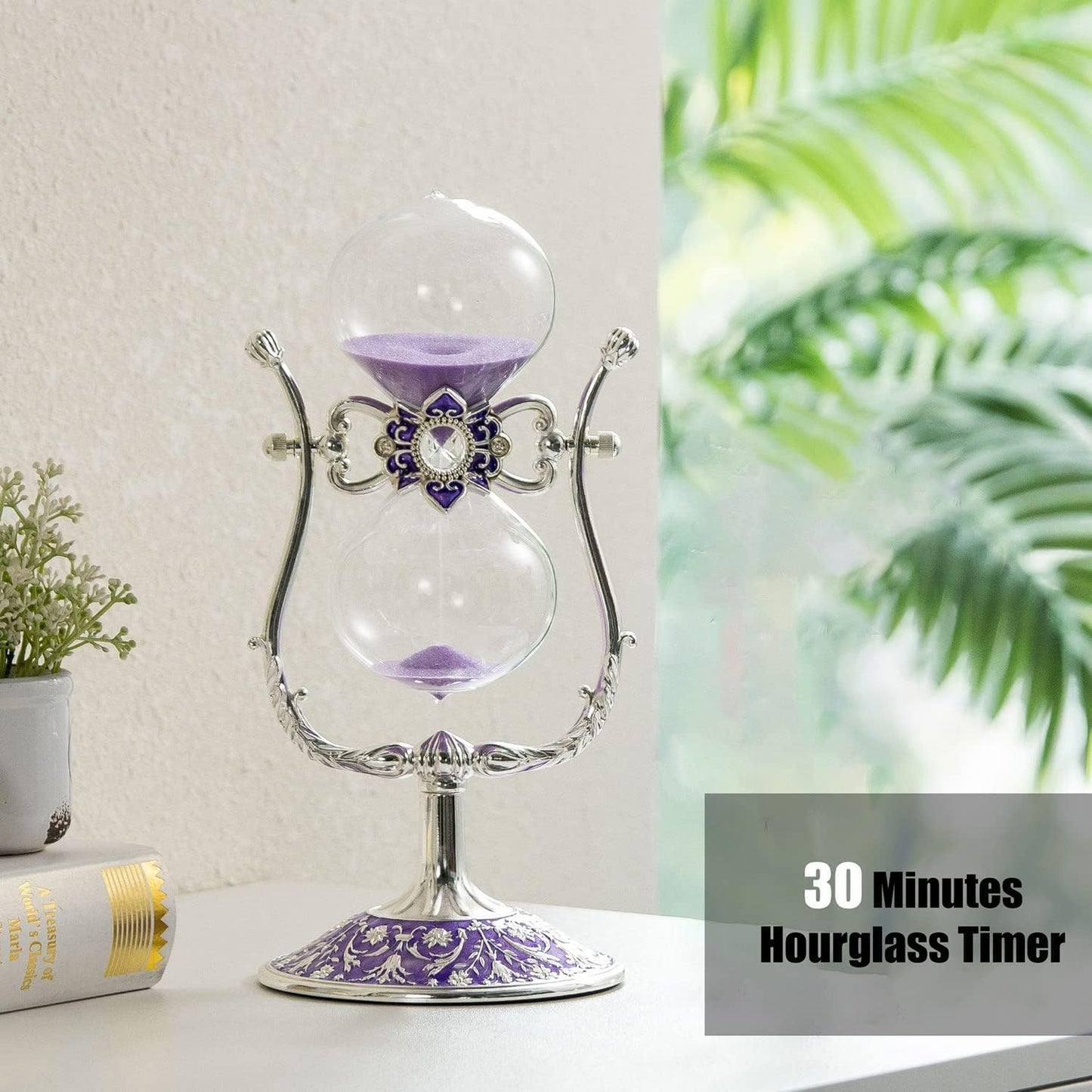 Sanduhr 30 Minuten,Hour Glass,360° flip Metal Vintage Hourglass,Hourglass Decor,for Home Decoration