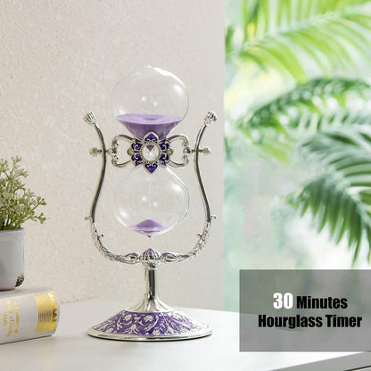 Sanduhr 30 Minuten,Hour Glass,360° flip Metal Vintage Hourglass,Hourglass Decor,for Home Decoration