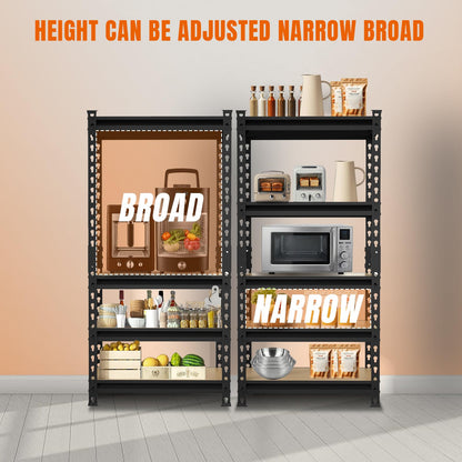 Big RED Storage Shelving Unit, 5-Tier Adjustable, Heavy Duty Metal Garage Shelves/Utility Rack for
