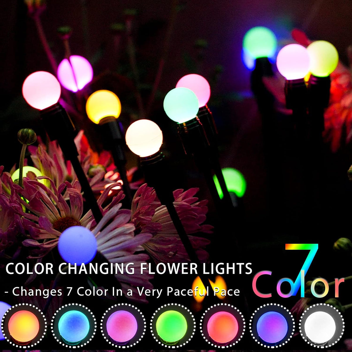 TONULAX Solar Garden Lights, Starburst Swaying Light - Swaying When Wind Blows, Solar Lights
