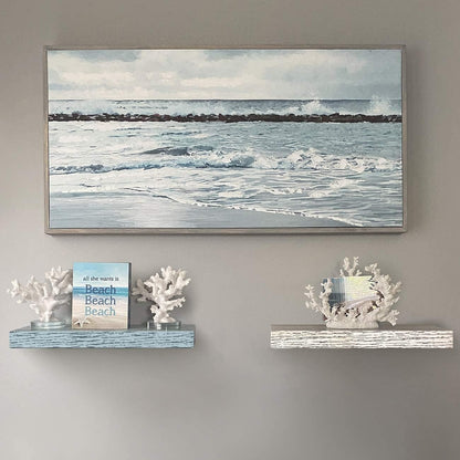 Sorbus Floating Shelves - 2 Pack 16 Inch Rustic & Blue Wall Shelves for Bedroom, Kitchen, Living