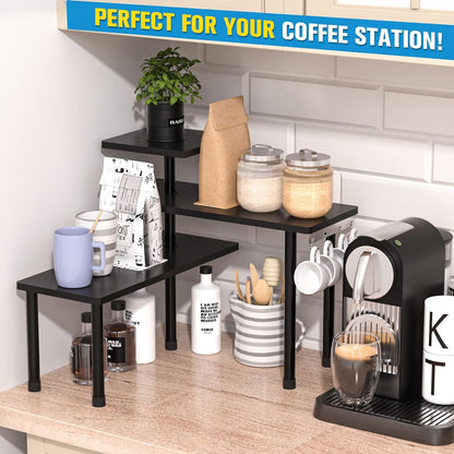 JayRex Countertop Corner Shelf, 3 Tier Shelf Moveable Organizer for Bathroom Counter, Make Up