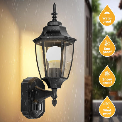 Lamomo Outdoor Wall Sconce, 2 Pack Dusk to Dawn Motion Sensor Light Fixtures, Exterior Aluminum