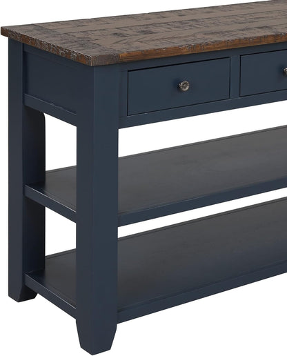 Farmhouse Wood Entry Console Table 48-Inch Modern Sofa Entryway Table with Drawers and Storage