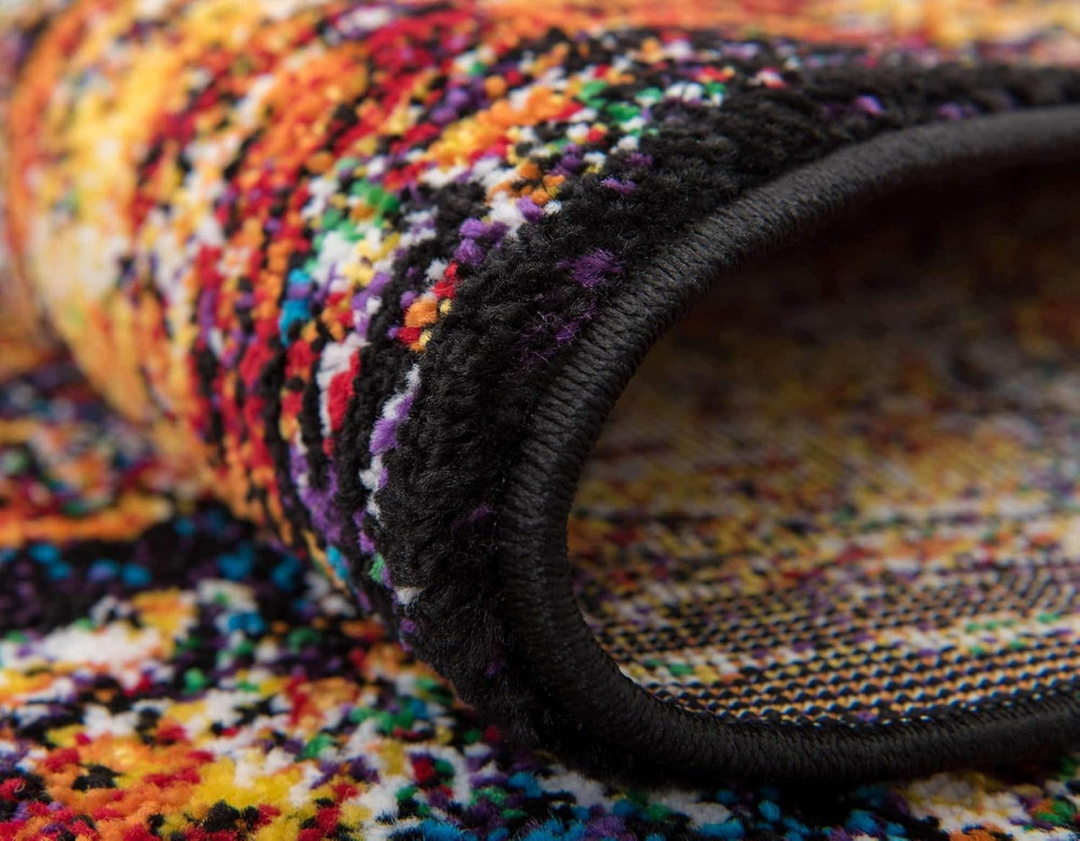 Unique Loom Rosso Collection Vintage, Traditional, Bohemian, Geometric, Border, Distressed