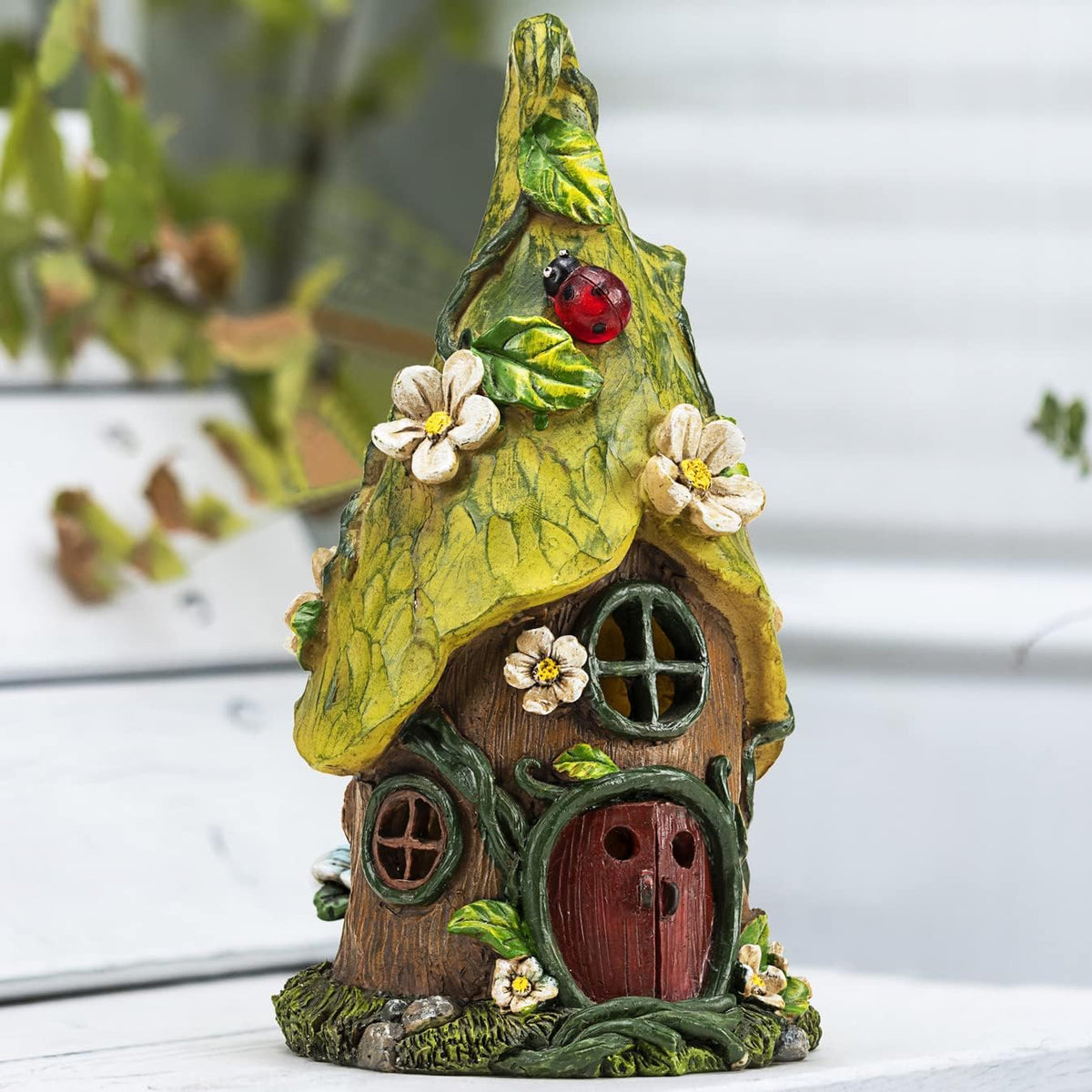 Garden Decor Outdoor Solar Statues, 9.4Inch Resin Fairy Garden Solar Lights Birthday Gifts for