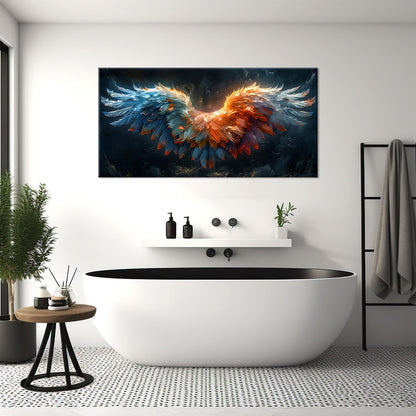 LASMOND Beautiful Colorful Angel Wings Religion Wall Art Decor Artwork for Girls Room Bedroom