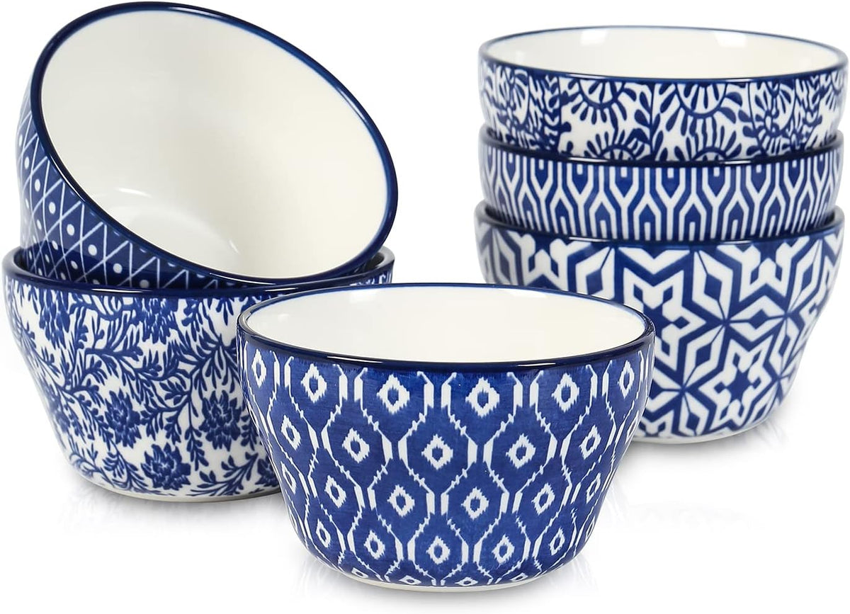 Selamica Ceramic 8oz Bouillon Cups 4 Inch Small Bowls, Dessert bowls for Soup Dipping Sauce Coffee