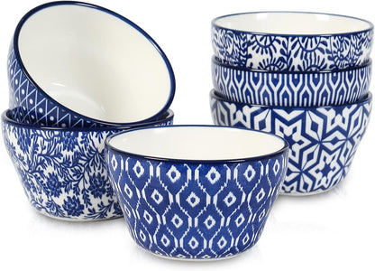Selamica Ceramic 8oz Bouillon Cups 4 Inch Small Bowls, Dessert bowls for Soup Dipping Sauce Coffee