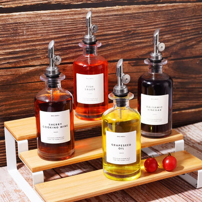 Molimoli Olive Oil Dispenser Bottle for Kitchen, Oil Dispenser w. Weighted Pourer, Glass Bottle