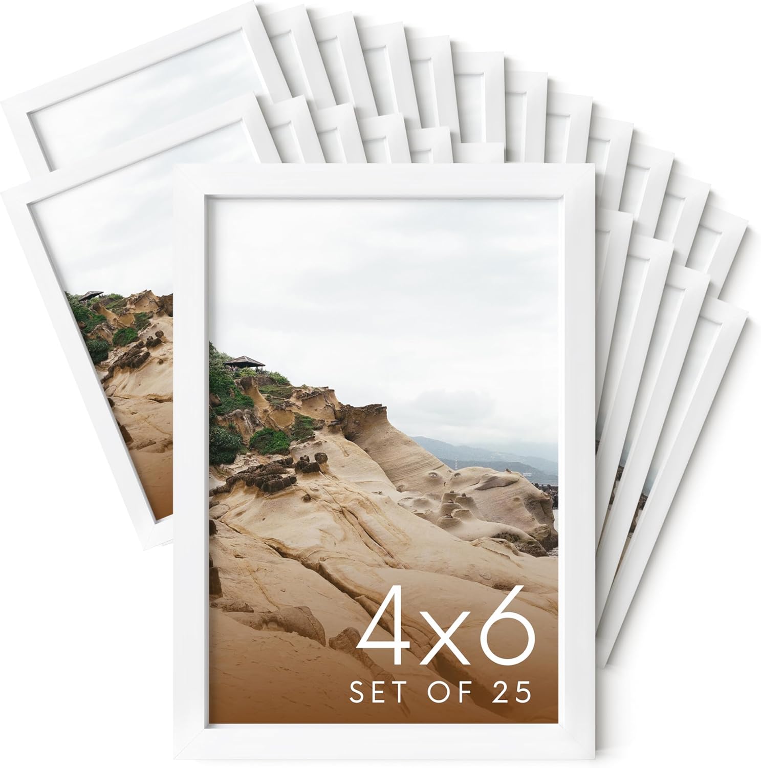 HAUS AND HUES 4x6 White Metal Picture Frames - Bulk Frames 4X6 - Features Premium Aluminum