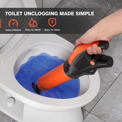 Toilet Plunger, Drain Clog Remover, High-Pressure Air Drain Blaster with Real-Time Barometer